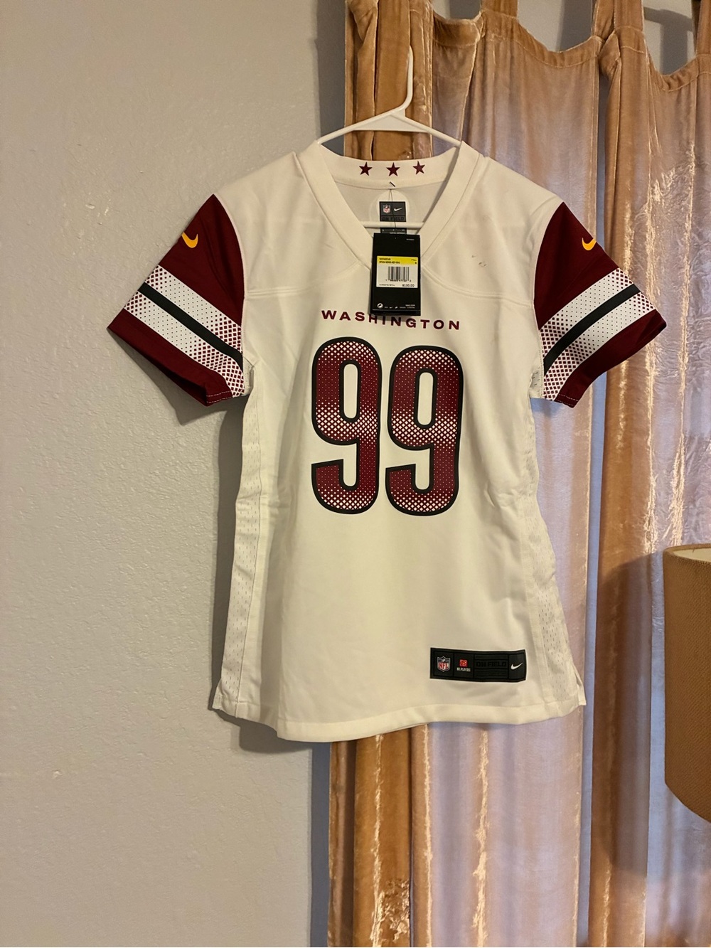 Nike NFL Washington 99 YOUNG woman’s White & Burgundy Football Jersey MSRP $130